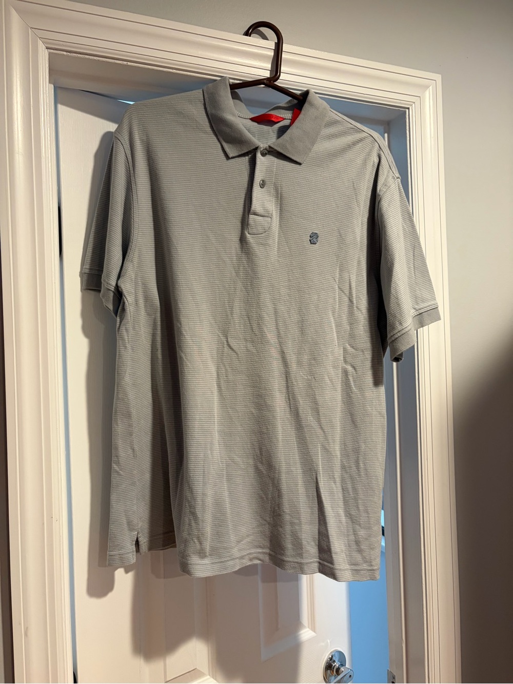 Izod Light Gray Polo Shirt with Subtle Logo 100% Cotton